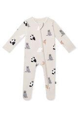 Zippered Footie in Fluffy Cat