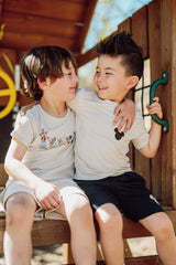 Toddler Basic Tee in Mickey and Friends on Ecru