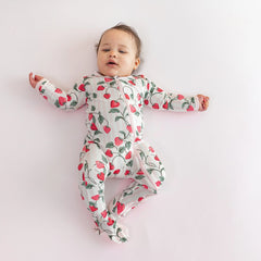 Zippered Footie in Strawberry Fields