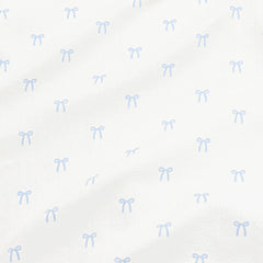 Pointelle Zippered Footie in Sweet Blue Bow