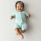 Zippered Shortall Romper in Sage