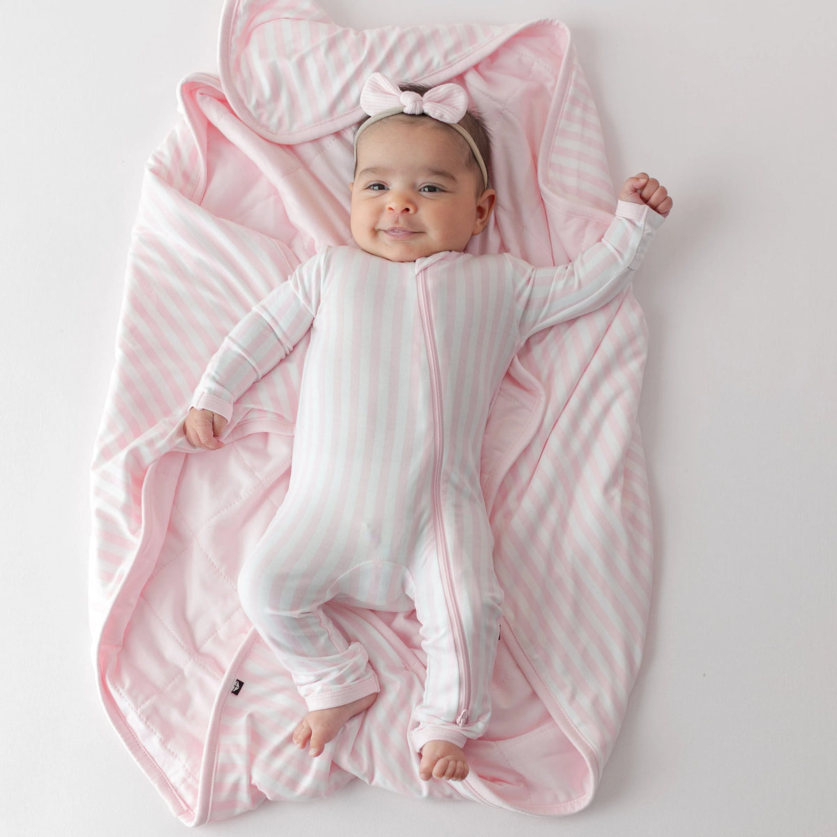 Baby Blanket in Small Sakura Stripe 1.0