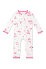 Zippered Romper in Toile Ballet