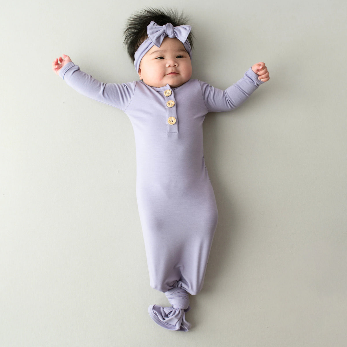 Knotted Gown with Bow Set in Taro